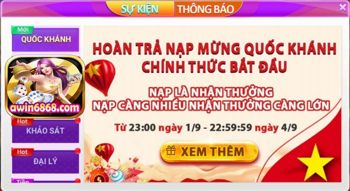 Hoàn Trả Nạp Mừng Quốc Khánh Tại Awin 2022